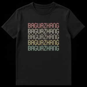 Baguazhang Chinese Internal Martial Art Text T-Shirt Design on Black t-shirt