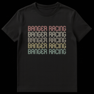 Roadstar t-shirt design with retro multi-line inline font and distressed texture, evoking vintage racing car style on Black t-shirt