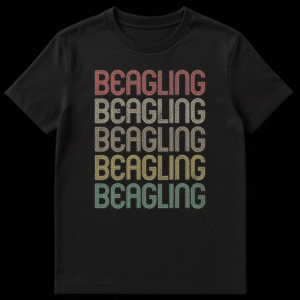 Retro Scoreboard Arcade Gaming T-Shirt with triple-line font design on Black t-shirt