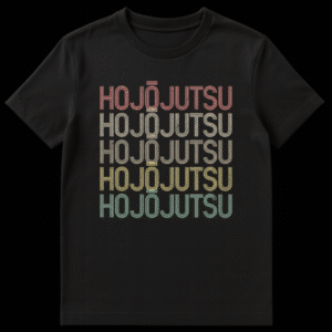 Hojojutsu Japanese Martial Art T-Shirt with retro typography on Black t-shirt