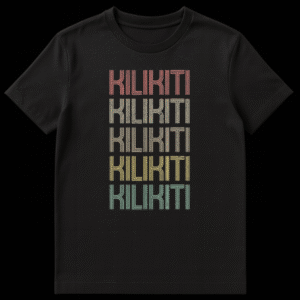 Kilkiti retro typography personal name identity t-shirt on Black t-shirt