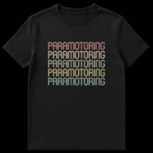 Paramotoring Enthusiast Repeated Passion Aviation Unisex T-Shirt on Black t-shirt