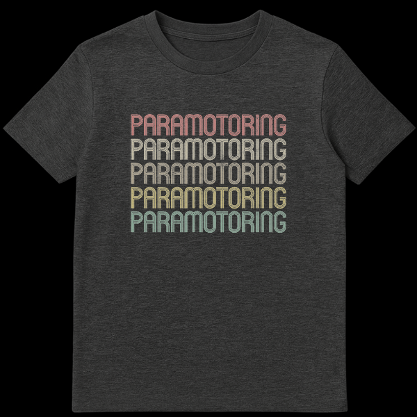 Paramotoring Enthusiast Repeated Passion Aviation Unisex T-Shirt on Dark Heather t-shirt