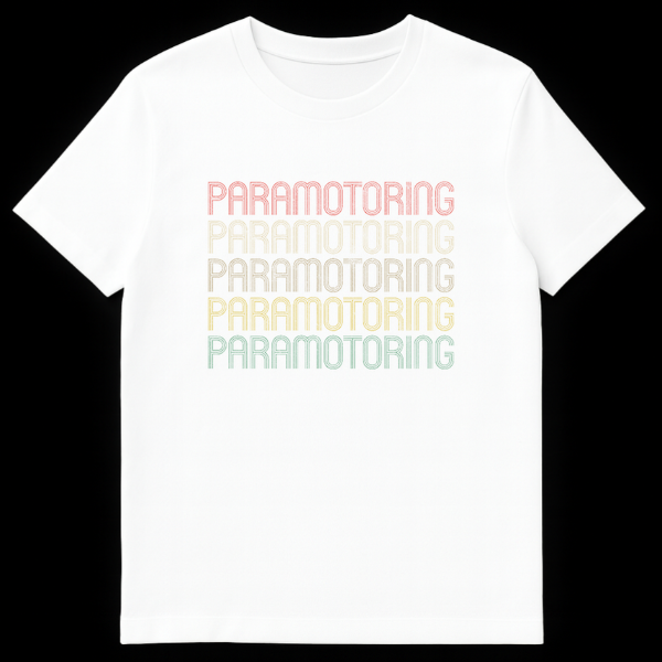 Paramotoring Enthusiast Repeated Passion Aviation Unisex T-Shirt on White t-shirt