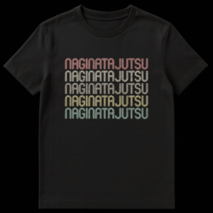 Naginatajutsu Practitioner Retro Typography Japanese Martial Art T-Shirt on Black t-shirt