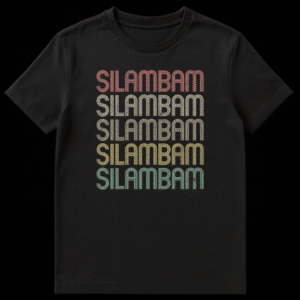 Silambam Practitioner Unisex T-Shirt with vintage sunset design, Traditional Indian Martial Arts on Black t-shirt